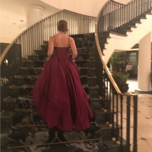 Elegant Burgundy Evening Gown